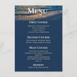 Hochzeit in Urlaubsort Sunny Skies Wedding Menu Begleitkarte