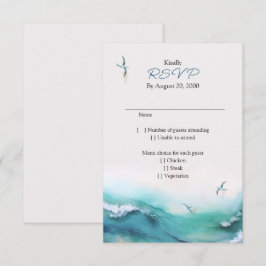 Hochzeit in Urlaubsort UAWG am Strand RSVP Karte