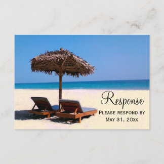 Hochzeit in Urlaubsort-UAWG für Strandstühle RSVP Karte
