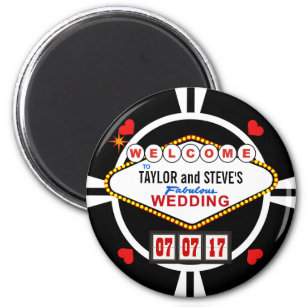 Hochzeit in Vegas Casino Gefallen Poker Chip Magnet