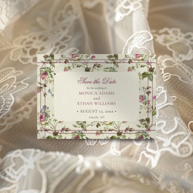 Hochzeit in Vintager Rose Save The Date (Von Creator hochgeladen)