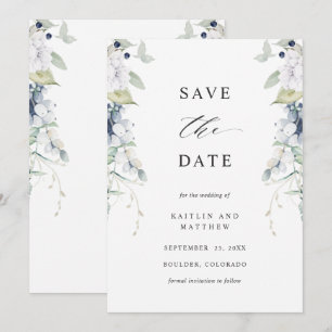 Hochzeit in Weiß und Blau Save The Date
