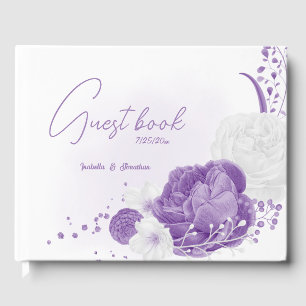Hochzeit in Weiß und Lila Gästebuch