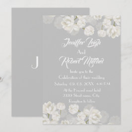 Hochzeit in Weiß und Silber Einladung