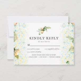 Hochzeit Italiener-Lemon Grove   Boho UAWG w/Meal RSVP Karte