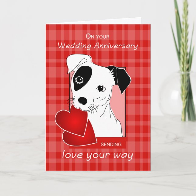 Hochzeit Jack Russell Terrier Hund Karte (Vorderseite)