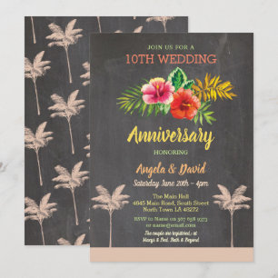 Hochzeit-Jubiläum Tropische Kreide-Einladung Einladung