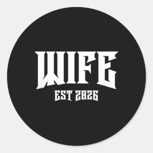 Hochzeit Junggesellenparty Grunge Rock Ehefrau Est Runder Aufkleber