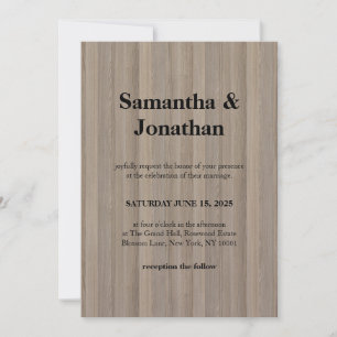 Hochzeit Klassisch Blond Holz Pinstreifen Einladung