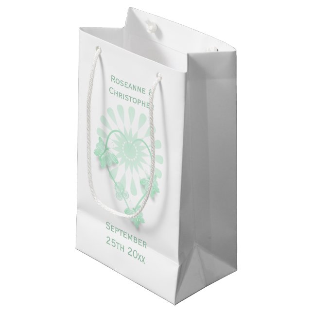 Hochzeit kleine Geschenktasche Peppermint Butterfl Kleine Geschenktüte (Vorderseite Schrägansicht)