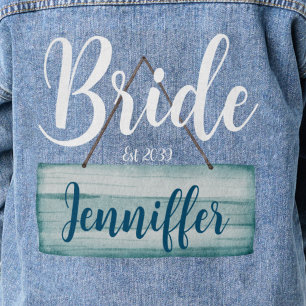 Hochzeit Küstenbraut Rustikales Monogramm Jeansjacke