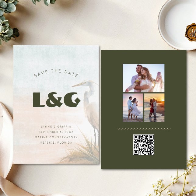 Hochzeit Küstenreiher Save the Date QR-Code (Von Creator hochgeladen)