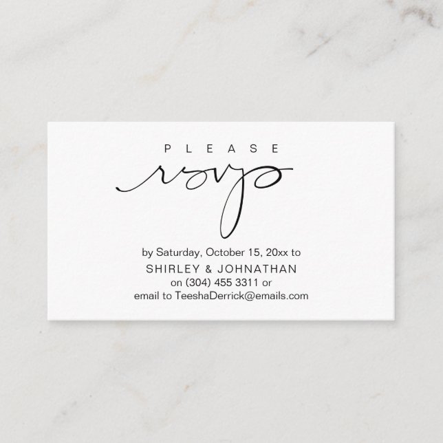 Hochzeit lädt UAWG per E-Mail oder Textnachricht e Begleitkarte (Vorderseite)