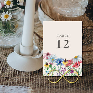 Hochzeit Landblumen-Tischnummer Wildblumen Tischnummer