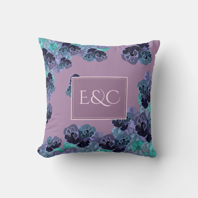 Hochzeit/Lavendel und Aquamariner Cotattacore Kissen (Vorderseite)