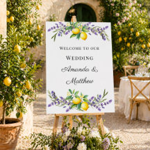Hochzeit Lavendel Zitronen Willkommen
