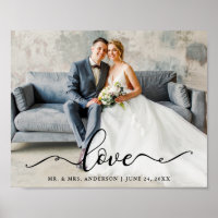 Hochzeit-Liebe Elegantes Script-Bride und Groom-Fo