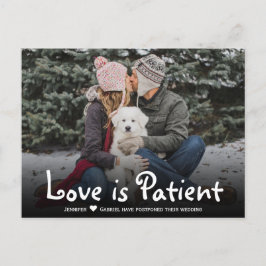 Hochzeit Liebe ist Patient Zurückgestellt einfache Ankündigungspostkarte