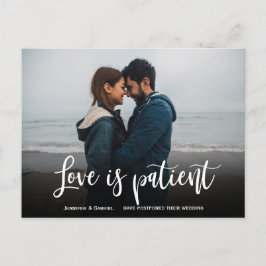 Hochzeit Liebe ist Patient Zurückgestellt einfache Ankündigungspostkarte