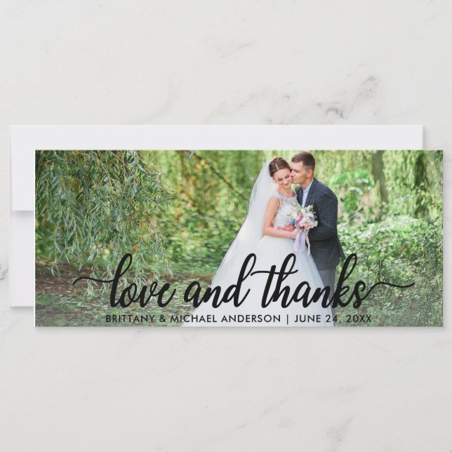 Hochzeit Liebe und Dank | Foto Vielen Dank W Einladung (Vorderseite)