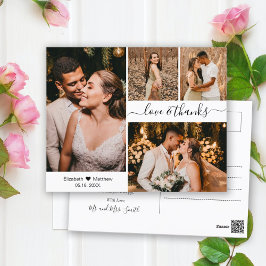 Hochzeit Liebe und vielen Dank an Foto Collage Vie Postkarte
