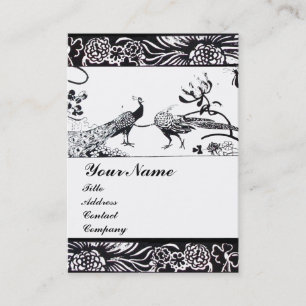Hochzeit Liebesvögel Monogramm, schwarz und weiß Visitenkarte