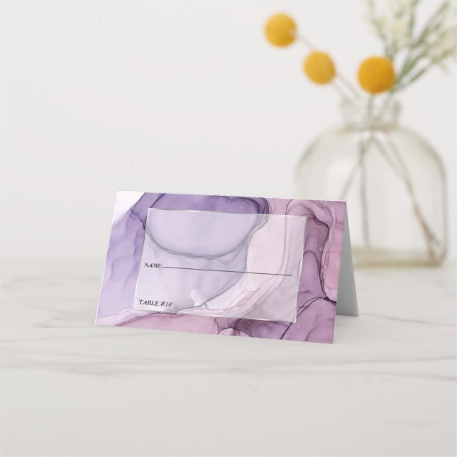 Hochzeit Lila Exotik Platzkarte (Vorderseite)