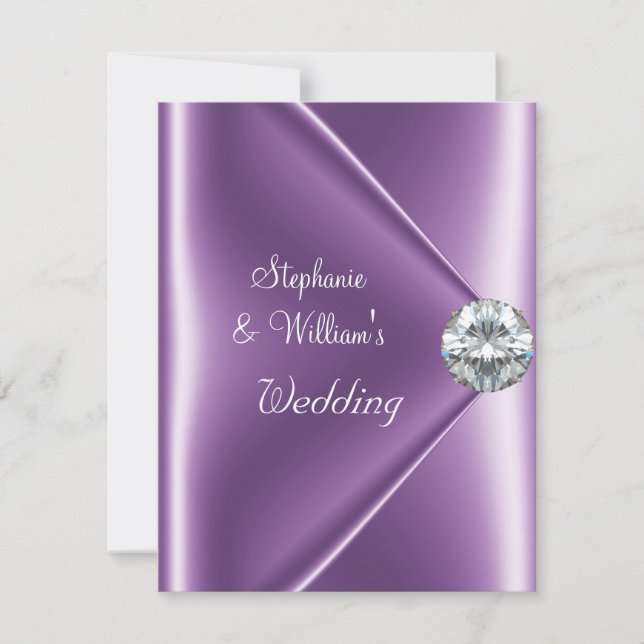 Hochzeit Lila Mauve Diamond Jewel Einladung (Vorderseite)