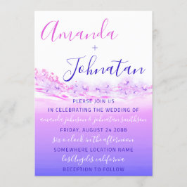 Hochzeit Lila Ozean Blue Waves Ocean Ombre Einladung