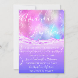 Hochzeit Lila Ozean Pink Waves Ocean Spark Einladung