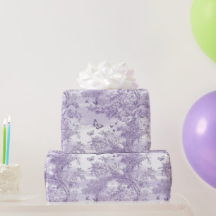 Hochzeit Lila Schmetterlinge im Lila Hintergrund Geschenkpapier
