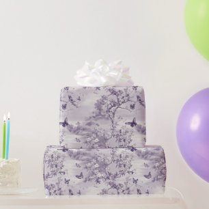 Hochzeit Lila Schmetterlinge im Lila Hintergrund Geschenkpapier