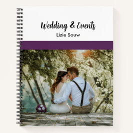 Hochzeit lila und weiß notizbuch