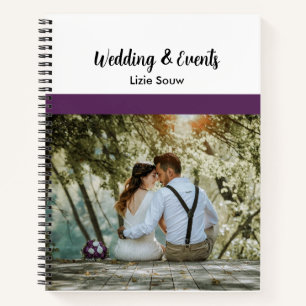 Hochzeit lila und weiß notizbuch
