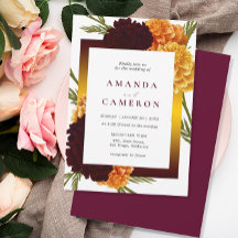 Hochzeit "MARIGOLD" in Burgund Rot