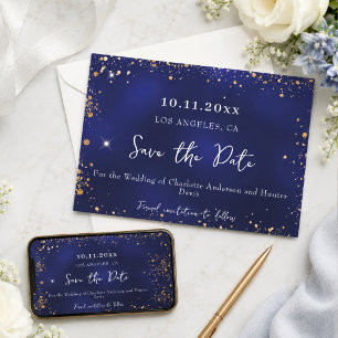Hochzeit marineblau goldener Glitter Winter Save The Date