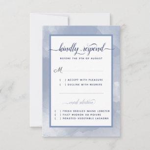 Hochzeit #Maritim Navy Stahlblau Aquarell Event RSVP Karte