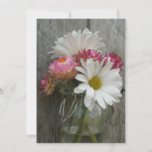 Hochzeit: Milcherzeugnisse, Strohblumen und Barnwo Einladung