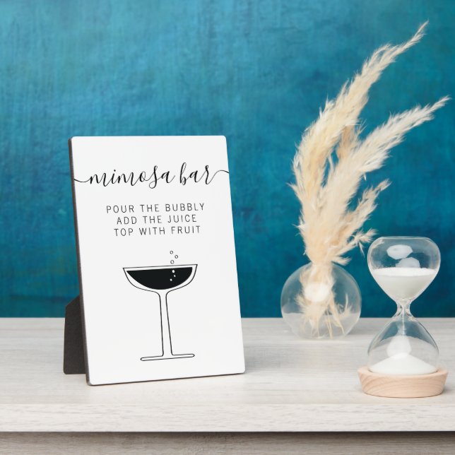 Hochzeit Mimosa Bar Sign, Bubbly Bar Drink Bar Fotoplatte (Seite)