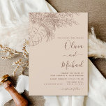 Hochzeit Minimalistisch Pampas Grotto America Einladung<br><div class="desc">Minimalistische botanische Pampasgras,  Palmblätter,  florale Blume Linie Art Terracotta (Terracotta) und Neutral Brown Earth Tone Boho Bohemisch Sketch Hochzeitsfeier (Herbst),  Winter-,  Frühlings- oder Sommereinladungen - beinhaltet eine schöne und elegante Schriftzeichen-Typografie für die besondere Hochzeitstagsfeier.</div>