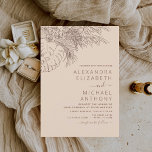 Hochzeit Minimalistisch Pampas Grotto America Einladung<br><div class="desc">Minimalistische botanische Pampasgras,  Palmblätter,  florale Blume Linie Art Terracotta (Terracotta) und Neutral Brown Earth Tone Boho Bohemisch Sketch Hochzeitsfeier (Herbst),  Winter-,  Frühlings- oder Sommereinladungen - beinhaltet eine schöne und elegante Schriftzeichen-Typografie für die besondere Hochzeitstagsfeier.</div>
