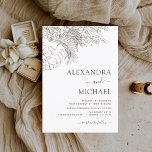 Hochzeit Minimalistisch Pampas Grotto America Einladung<br><div class="desc">Minimalistische botanische Pampasgras,  Palmblätter,  florale Blume Linie Art Terracotta (Terracotta) und Neutral Brown Earth Tone Boho Bohemisch Sketch Hochzeitsfeier (Herbst),  Winter-,  Frühlings- oder Sommereinladungen - beinhaltet eine schöne und elegante Schriftzeichen-Typografie für die besondere Hochzeitstagsfeier.</div>