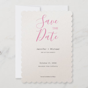 Hochzeit Minimalistische Kalligrafie Champagner  Save The Date