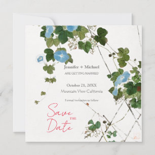 Hochzeit Minimalistische Kalligrafie Floral  Ankündigung