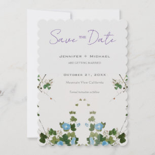 Hochzeit Minimalistische Kalligrafie Floral  Save The Date