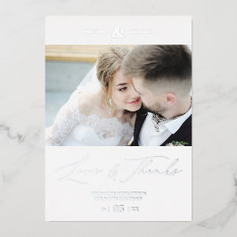 Hochzeit Minimalistische Liebe & Dank kundenspezif Folieneinladung