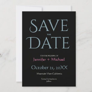 Hochzeit Minimalistische Moderne Eleganz Schwarz Save The Date