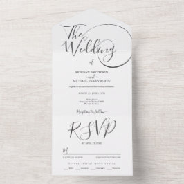 Hochzeit Minimalistischer Schrift All In One Einladung