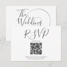 Hochzeit Minimalistischer Schrift RSVP Karte