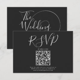 Hochzeit Minimalistischer Schrift RSVP Karte